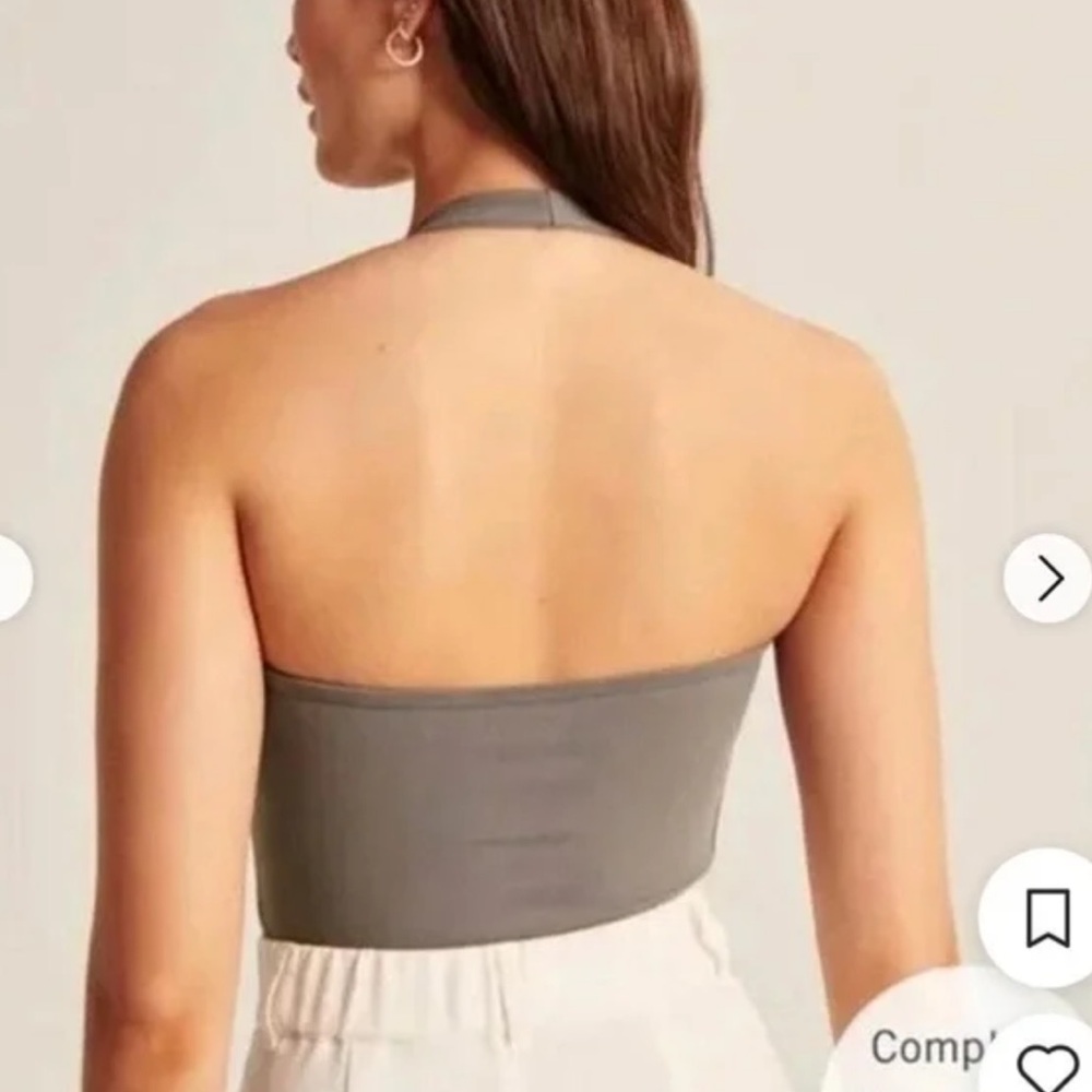 Abercrombie & Fitch Square Neck Halter Bodysuit Top Purple Size Small - Picture 3 of 6